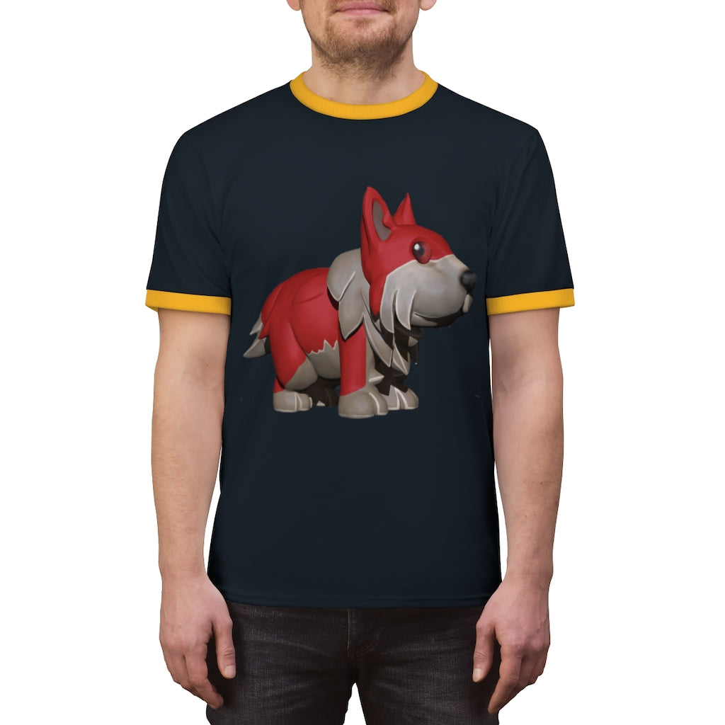 Red Dog Unisex Ringer Tee showcasing various colors and a classic design, perfect for summer wear.