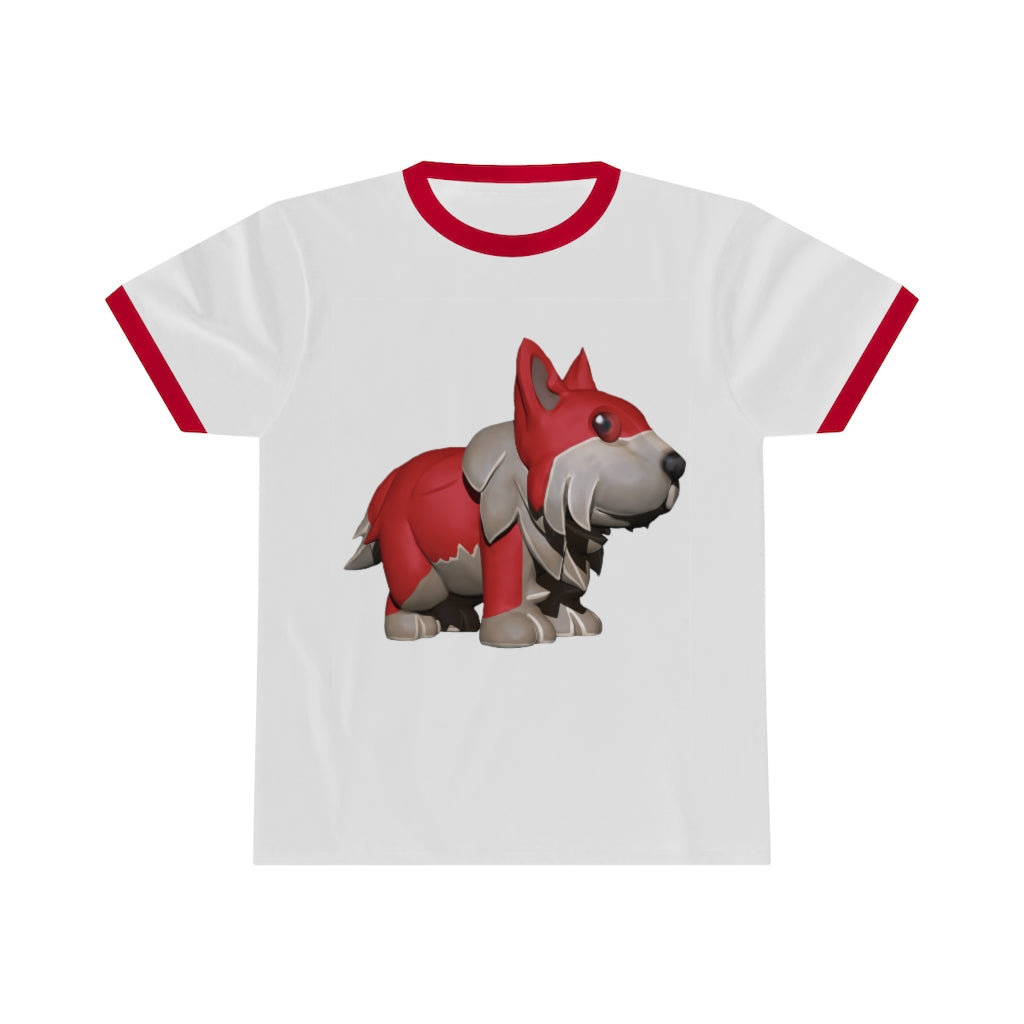 Red Dog Unisex Ringer Tee showcasing various colors and a classic design, perfect for summer wear.