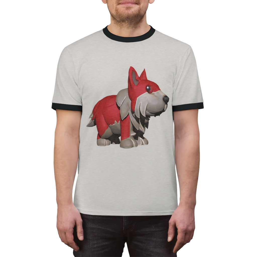 Red Dog Unisex Ringer Tee showcasing various colors and a classic design, perfect for summer wear.