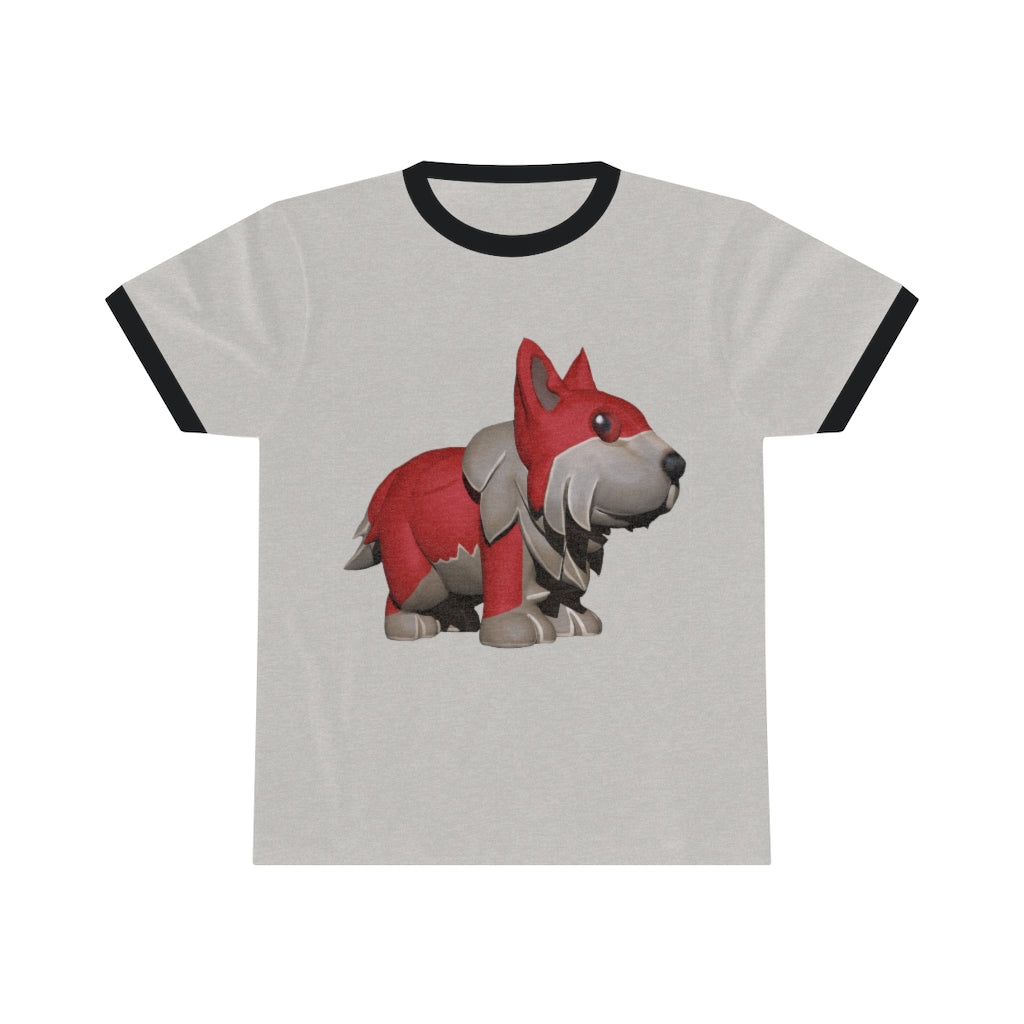 Red Dog Unisex Ringer Tee showcasing various colors and a classic design, perfect for summer wear.