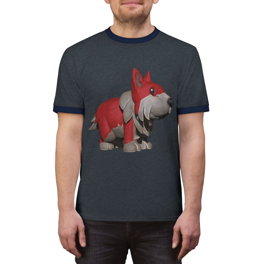 Red Dog Unisex Ringer Tee showcasing various colors and a classic design, perfect for summer wear.