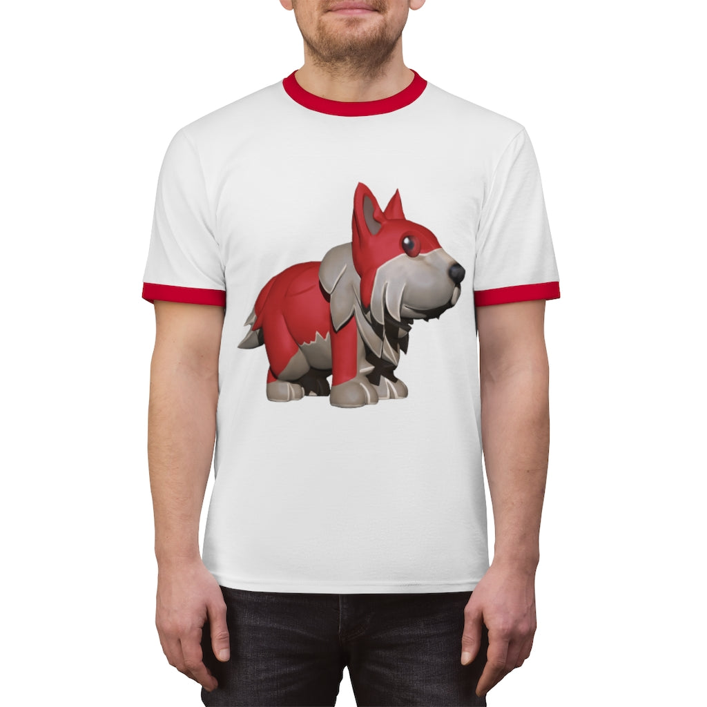 Red Dog Unisex Ringer Tee showcasing various colors and a classic design, perfect for summer wear.