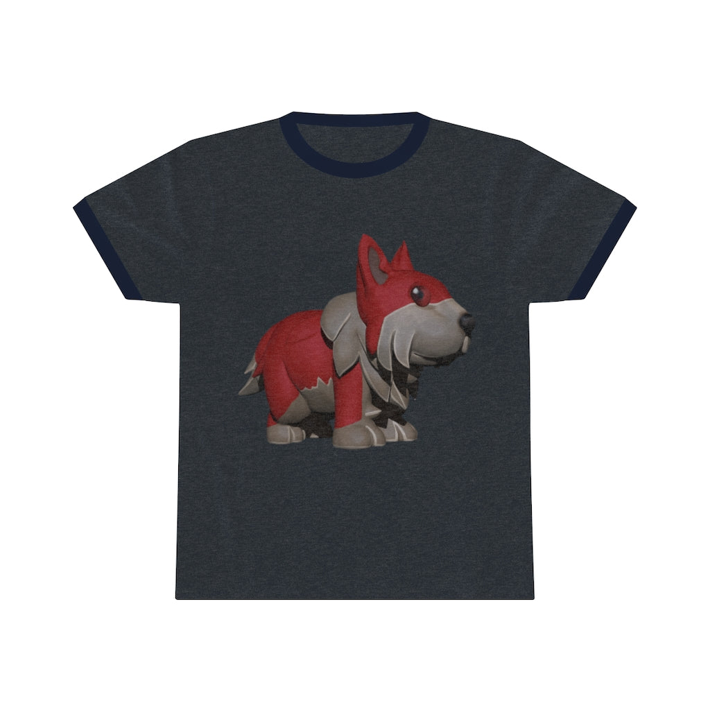 Red Dog Unisex Ringer Tee showcasing various colors and a classic design, perfect for summer wear.