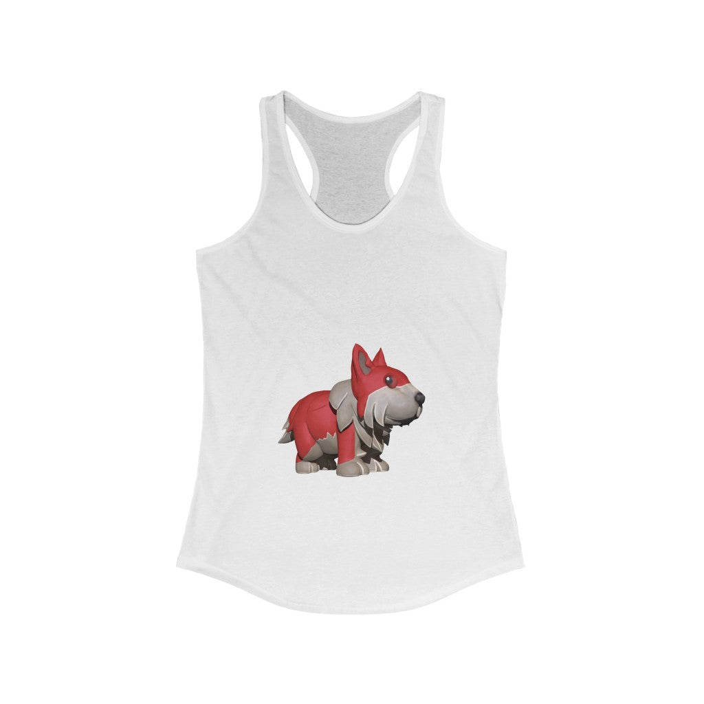 Red Dog Women's Ideal Racerback Tank in a stylish slim fit, showcasing a high-quality print and racerback design.