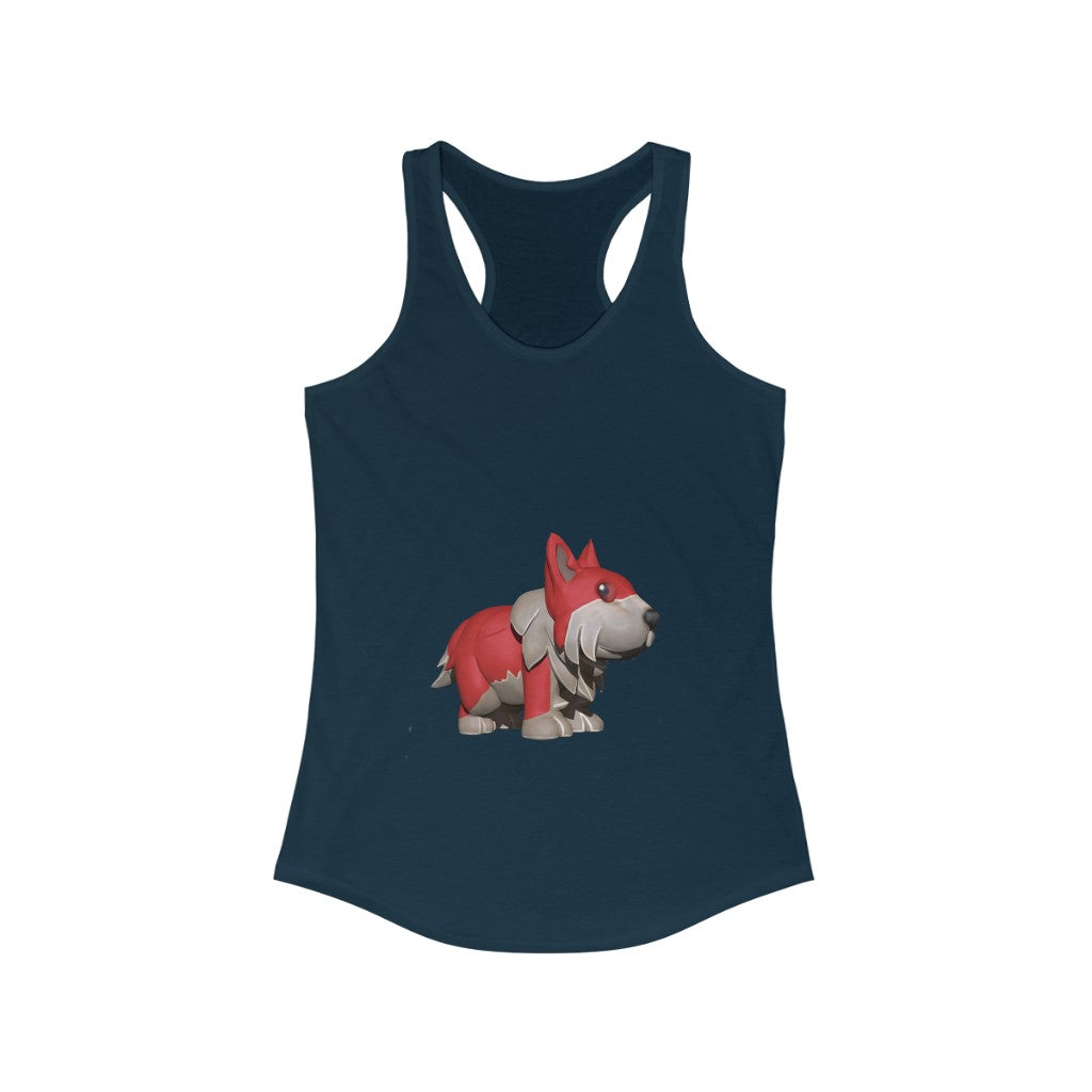 Red Dog Women's Ideal Racerback Tank in a stylish slim fit, showcasing a high-quality print and racerback design.