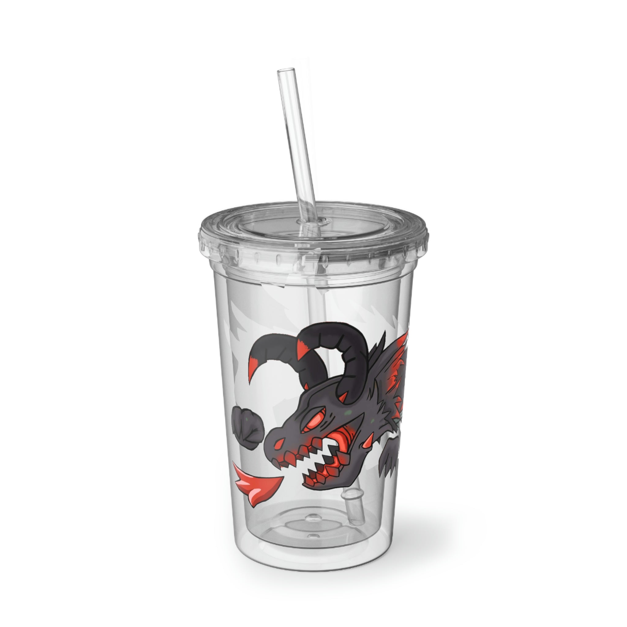 Red Dragon Weapon Suave Acrylic Cup with double-wall insulation, featuring vibrant customizable artwork and a BPA-free design.