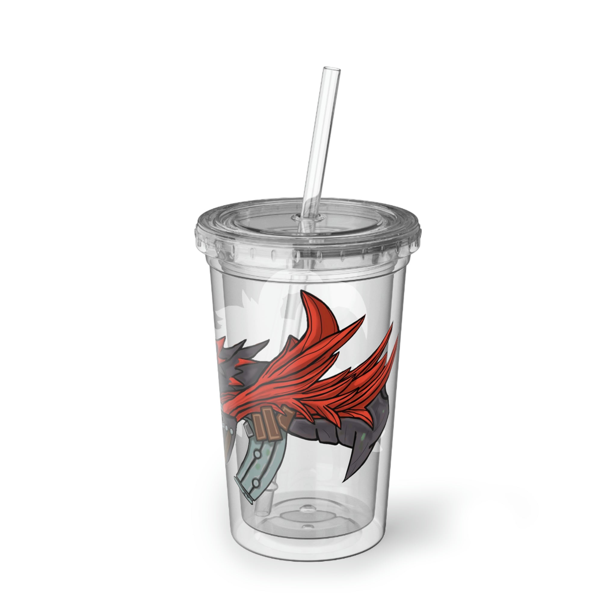 Red Dragon Weapon Suave Acrylic Cup with double-wall insulation, featuring vibrant customizable artwork and a BPA-free design.