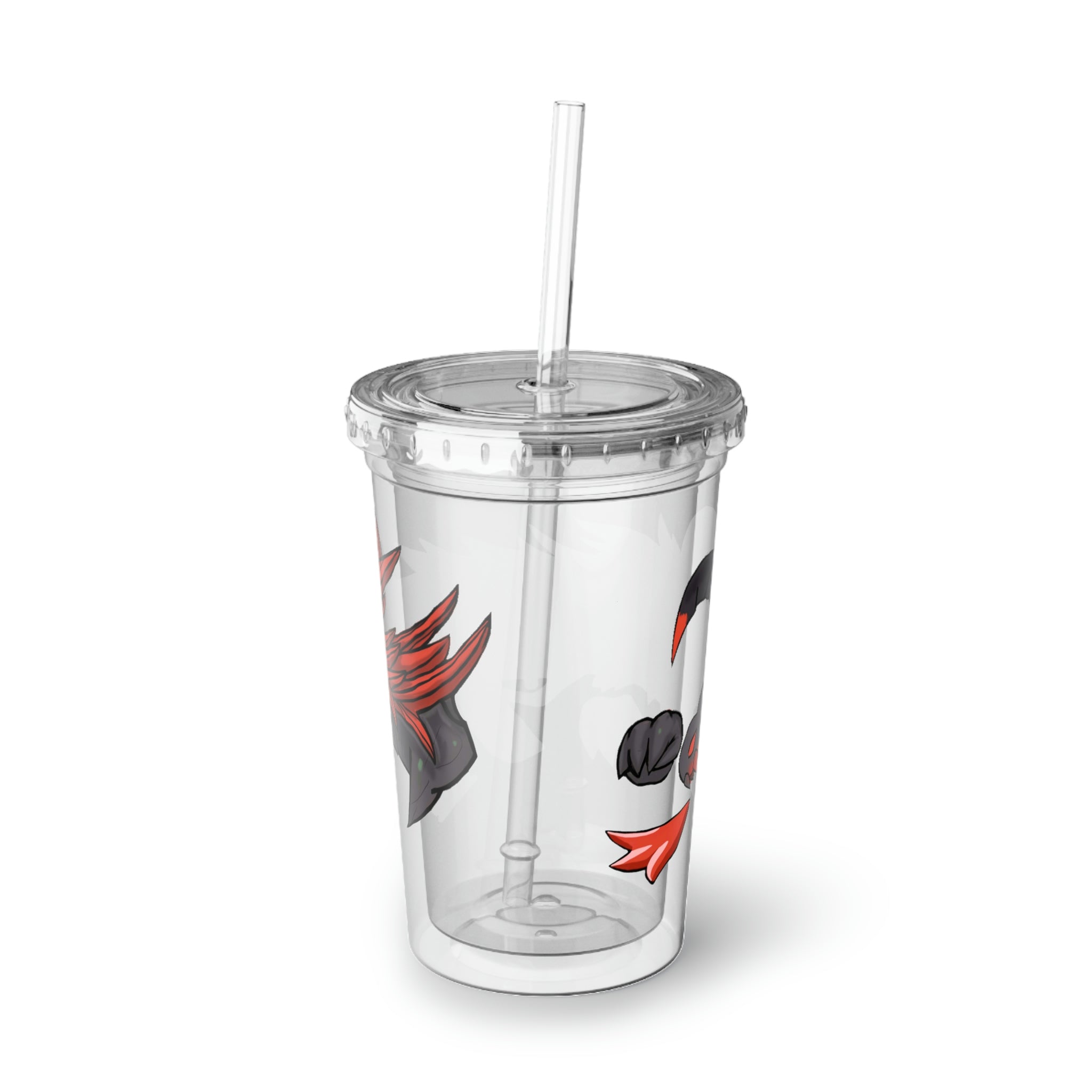 Red Dragon Weapon Suave Acrylic Cup with double-wall insulation, featuring vibrant customizable artwork and a BPA-free design.