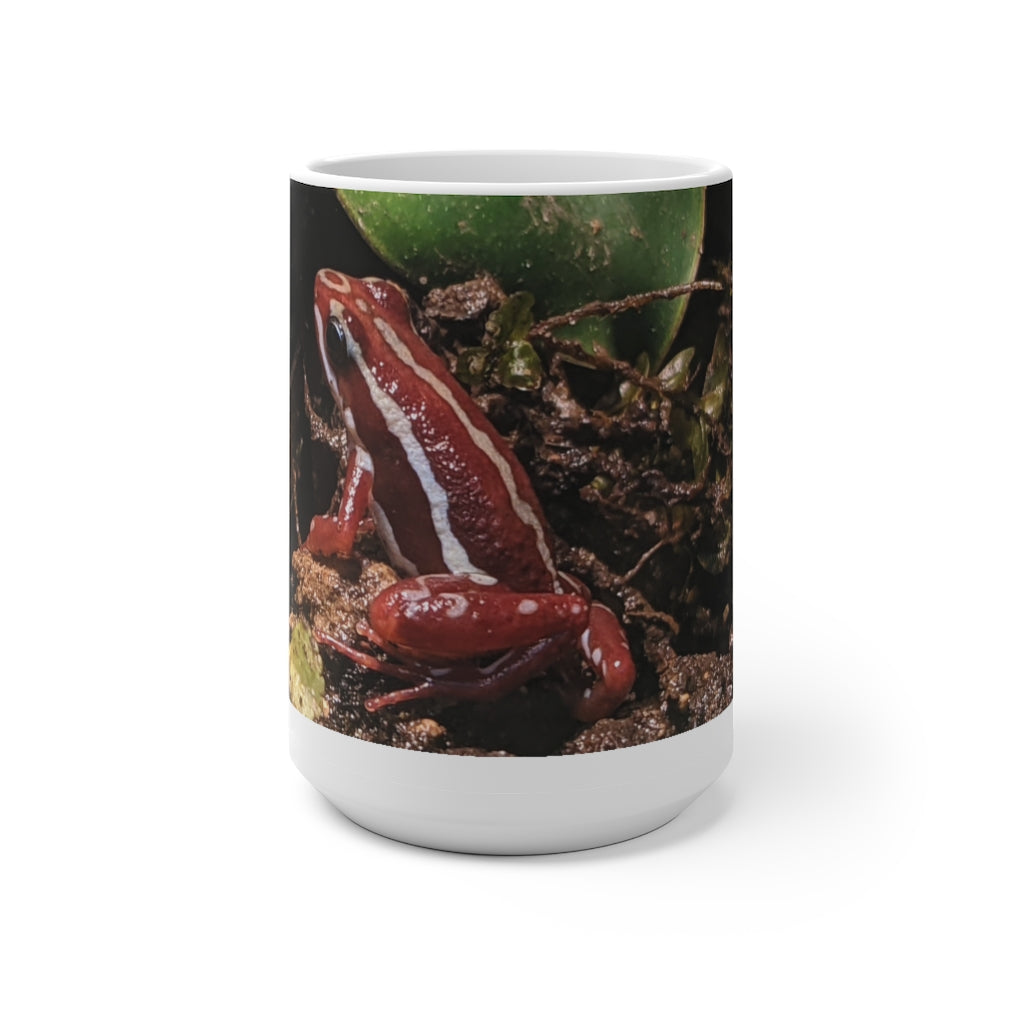 Red Frog Color Changing Mug showcasing its vibrant color-changing feature and ceramic design.