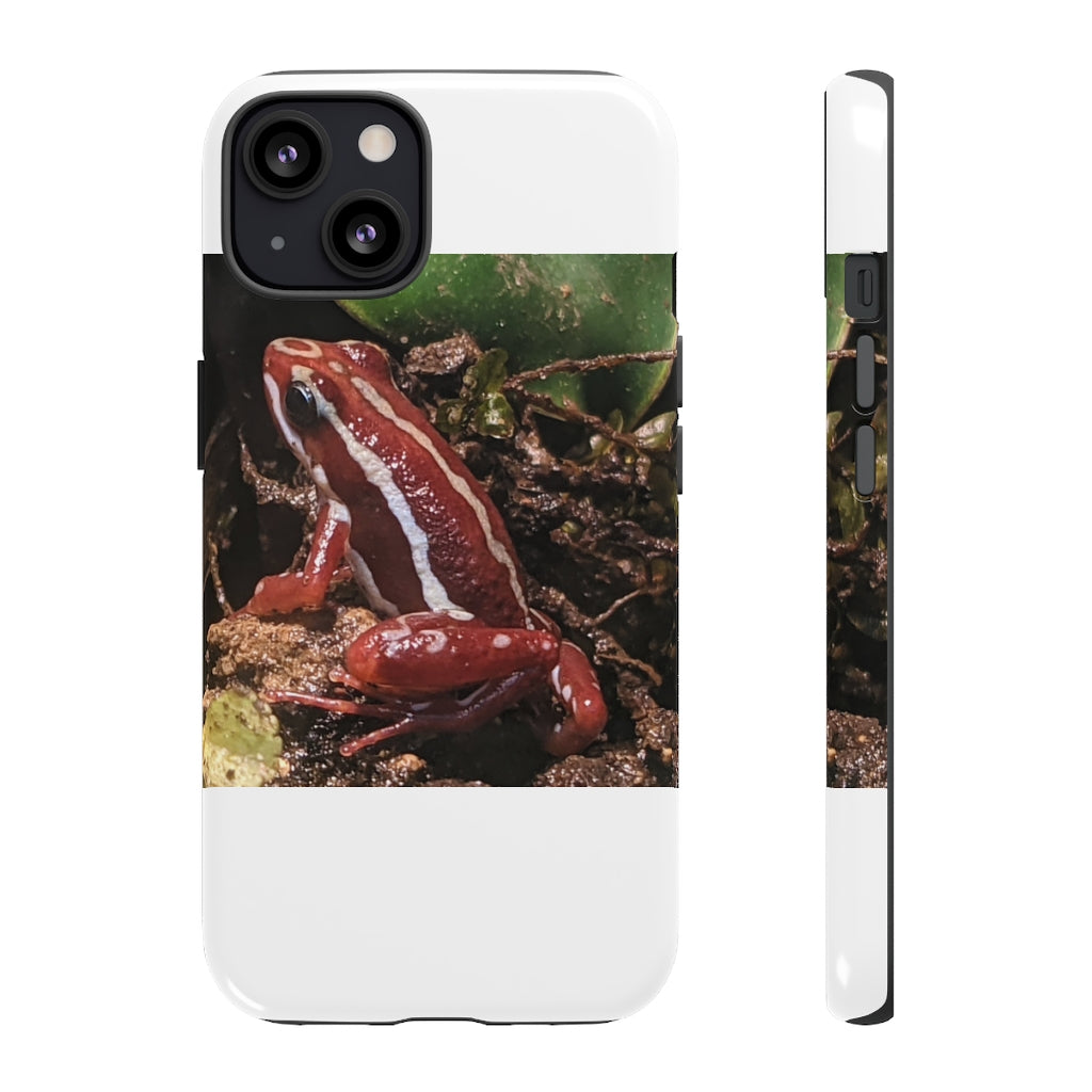 Red Frog Tough Case showcasing vibrant design and dual-layer protection for smartphones.