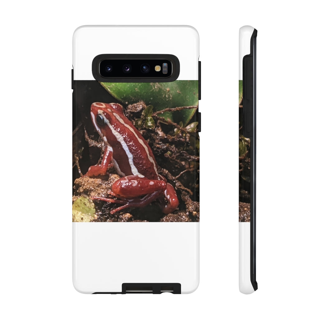 Red Frog Tough Case showcasing vibrant design and dual-layer protection for smartphones.