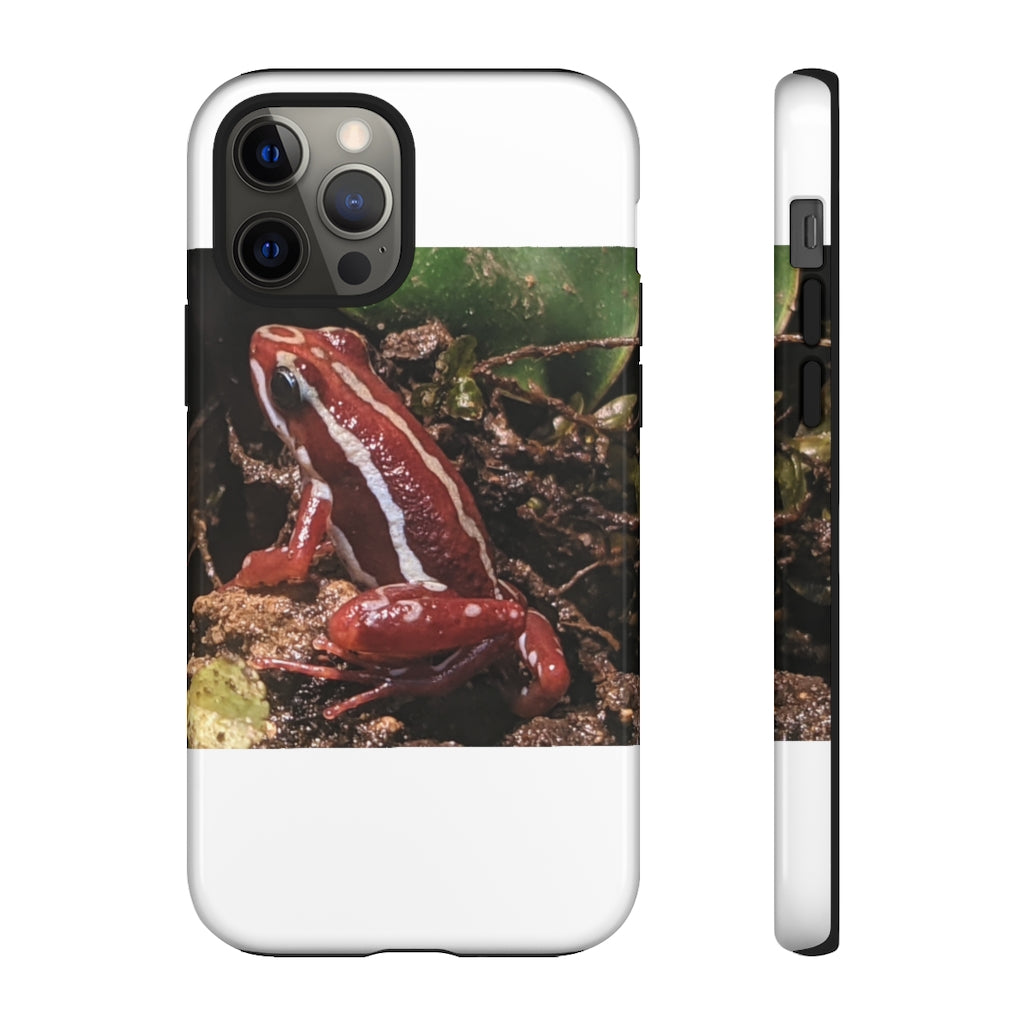 Red Frog Tough Case showcasing vibrant design and dual-layer protection for smartphones.