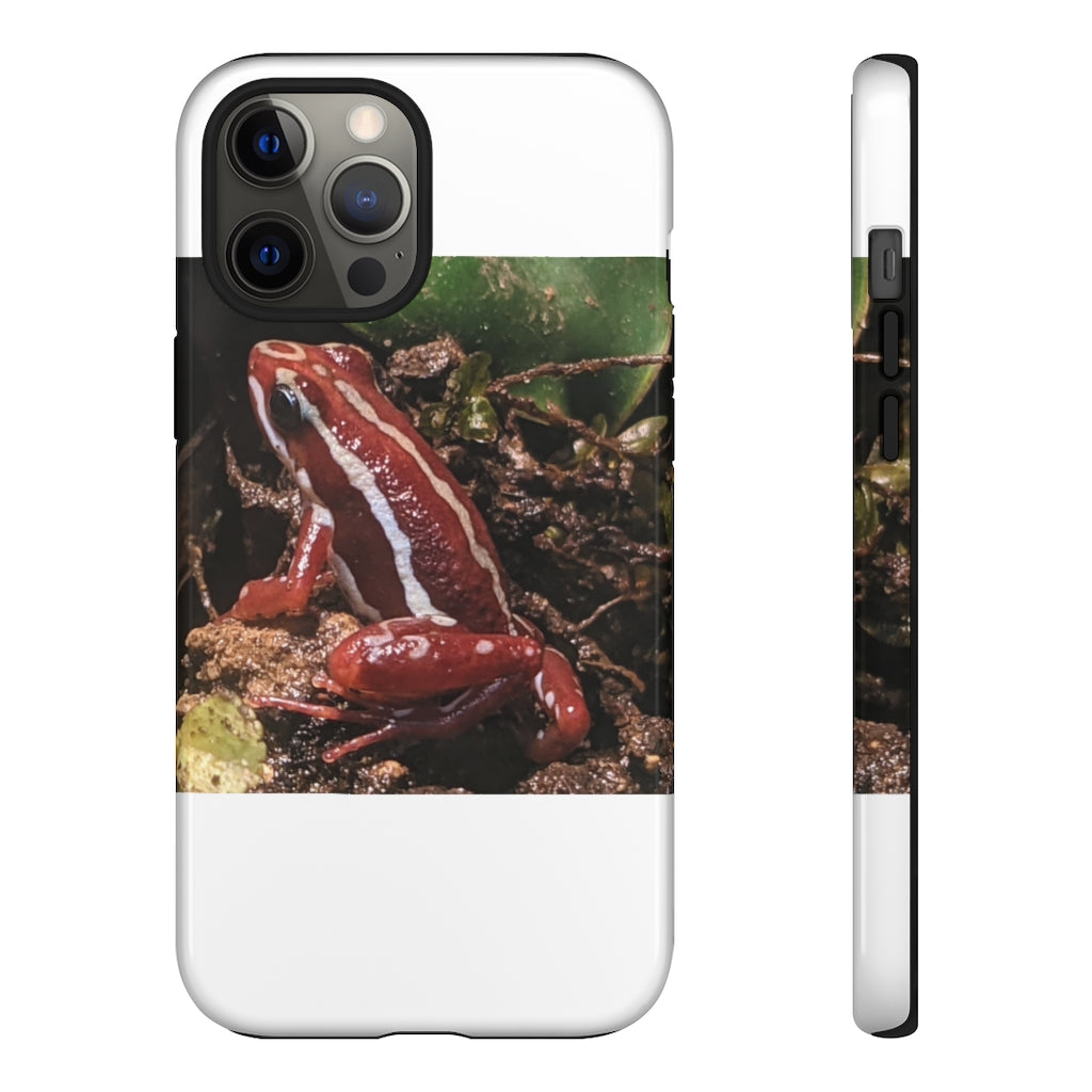 Red Frog Tough Case showcasing vibrant design and dual-layer protection for smartphones.