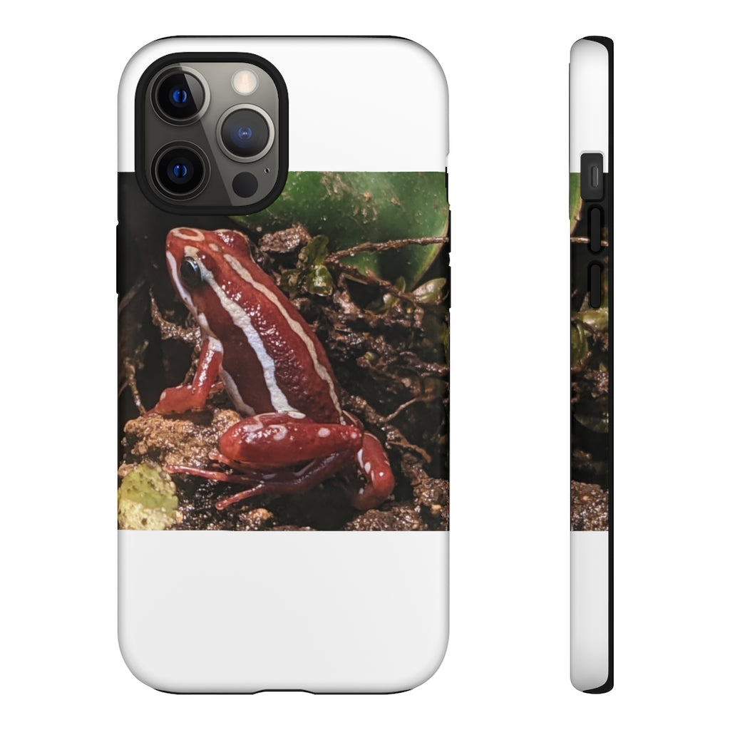 Red Frog Tough Case showcasing vibrant design and dual-layer protection for smartphones.