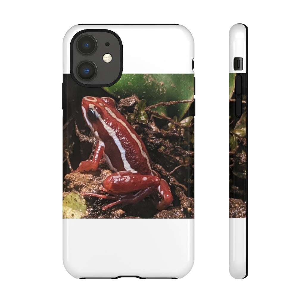 Red Frog Tough Case showcasing vibrant design and dual-layer protection for smartphones.