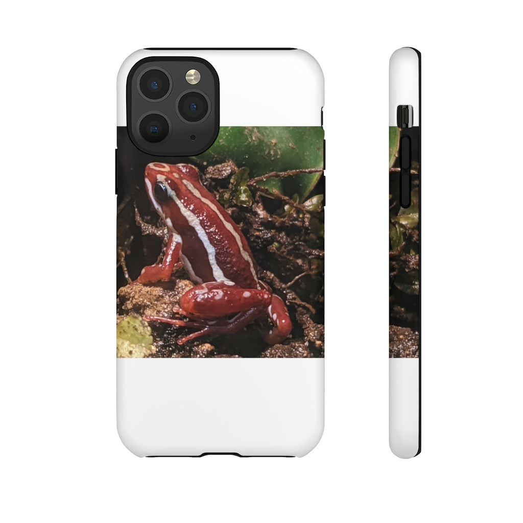 Red Frog Tough Case showcasing vibrant design and dual-layer protection for smartphones.