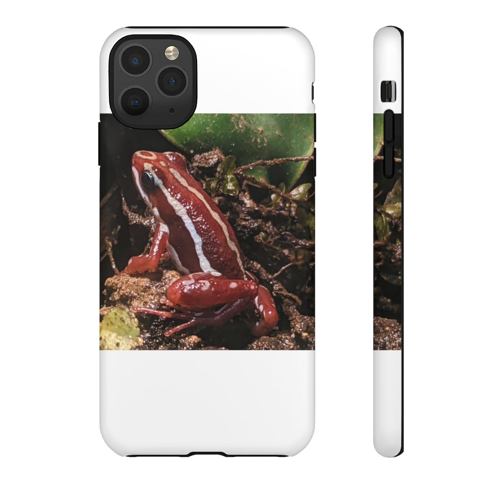 Red Frog Tough Case showcasing vibrant design and dual-layer protection for smartphones.