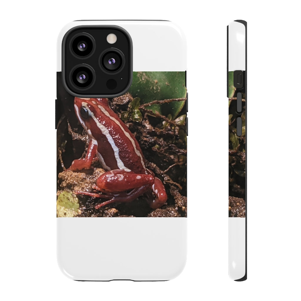 Red Frog Tough Case showcasing vibrant design and dual-layer protection for smartphones.