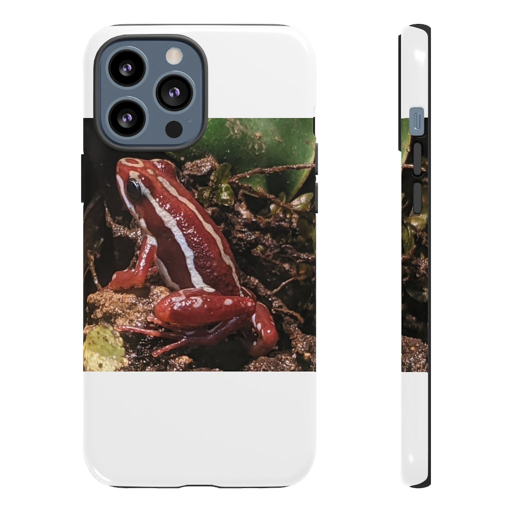 Red Frog Tough Case showcasing vibrant design and dual-layer protection for smartphones.