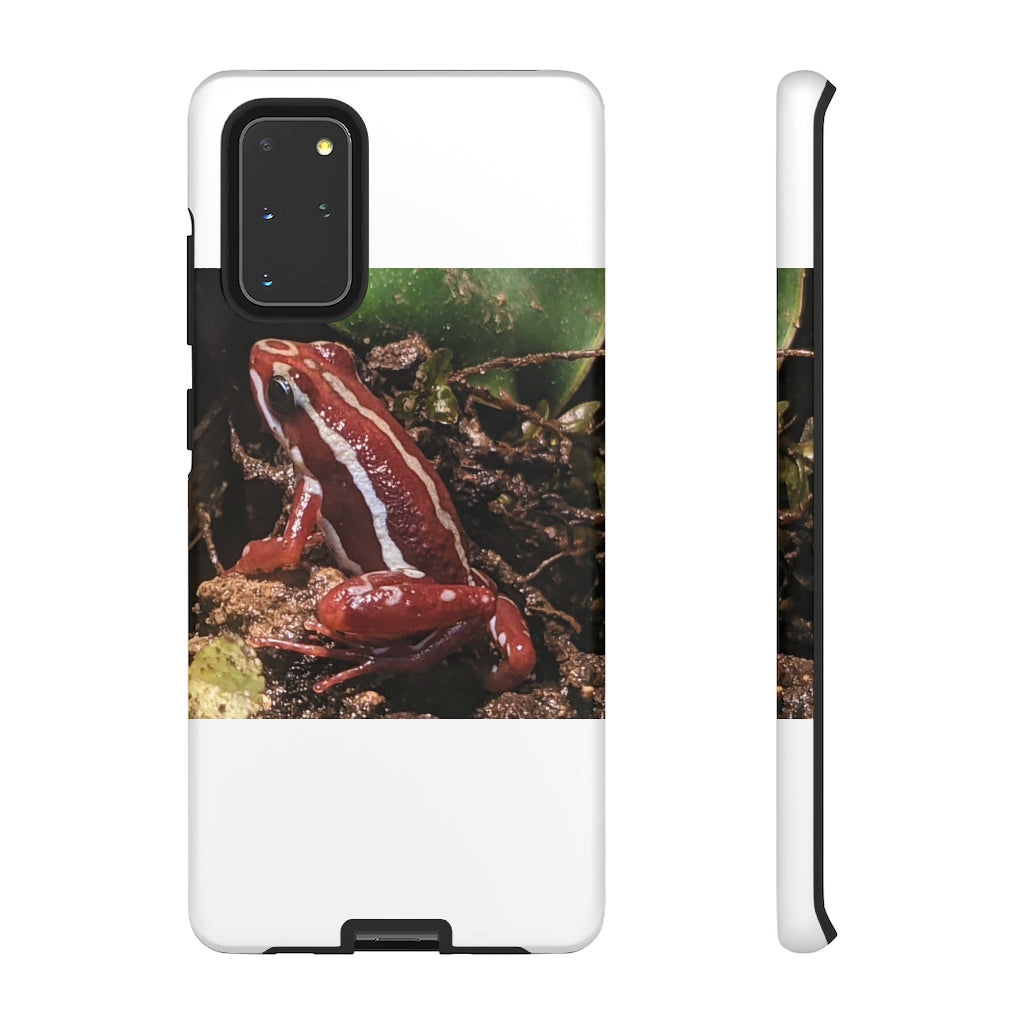 Red Frog Tough Case showcasing vibrant design and dual-layer protection for smartphones.