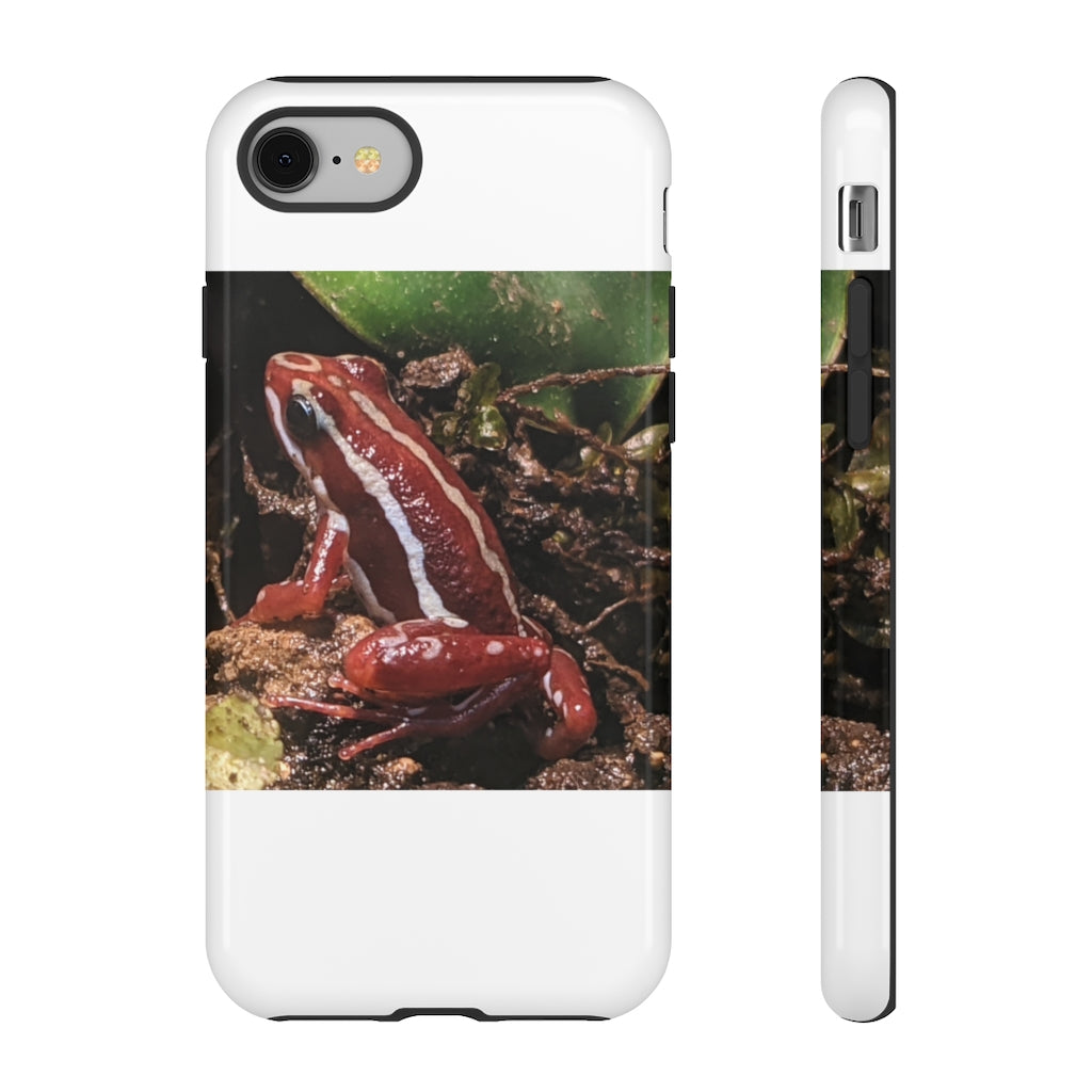 Red Frog Tough Case showcasing vibrant design and dual-layer protection for smartphones.