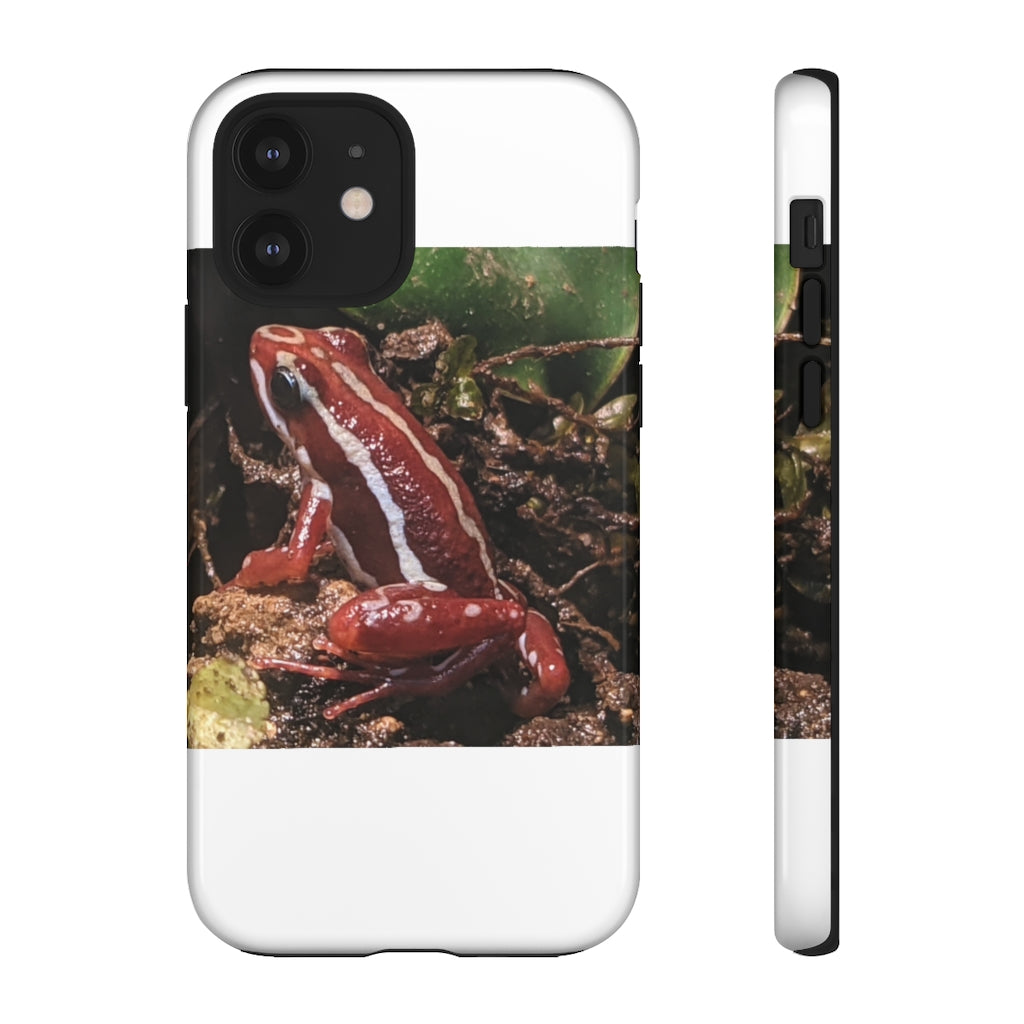 Red Frog Tough Case showcasing vibrant design and dual-layer protection for smartphones.