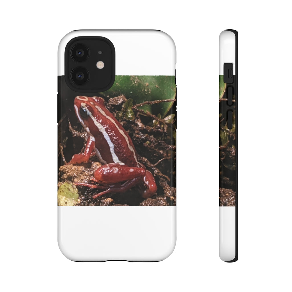 Red Frog Tough Case showcasing vibrant design and dual-layer protection for smartphones.