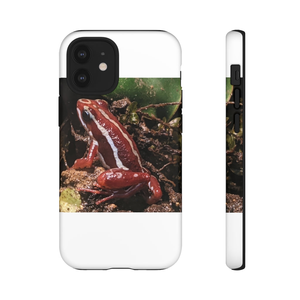 Red Frog Tough Case showcasing vibrant design and dual-layer protection for smartphones.