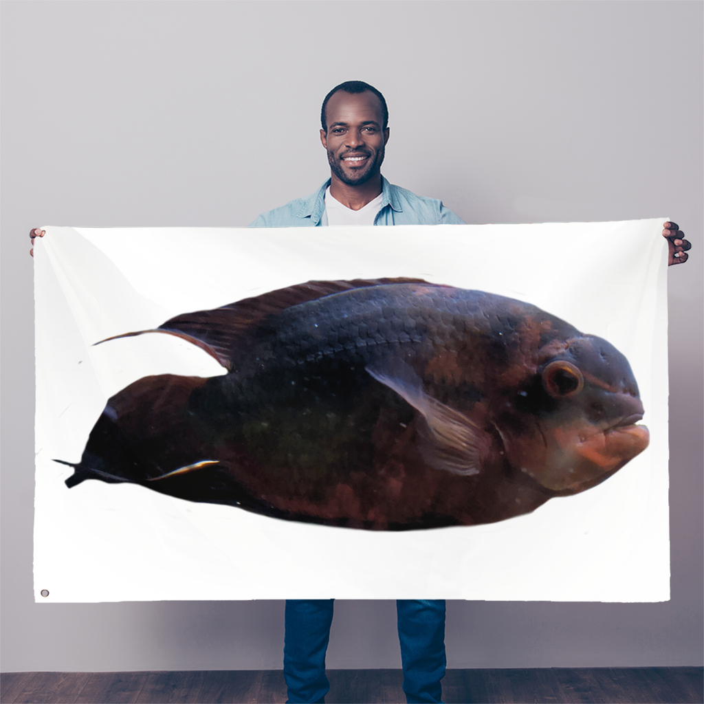 RedBlackFish Sublimation Flag measuring 5FT x 3FT, made of durable polyester with vibrant colors and double-stitched edges.