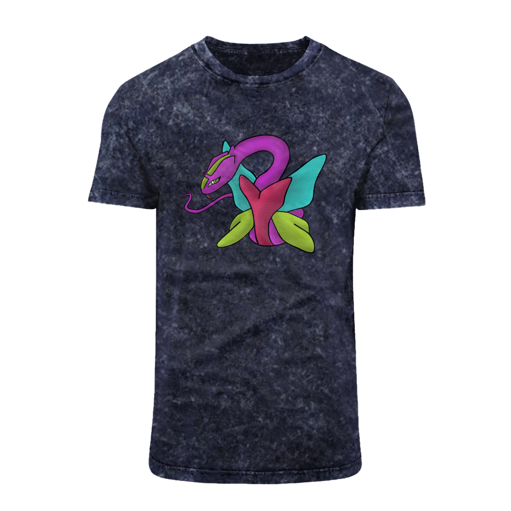 Rengitsu Acid Washed T-Shirt featuring a classic cut, crew neck, and unique batik-style acid wash finish.