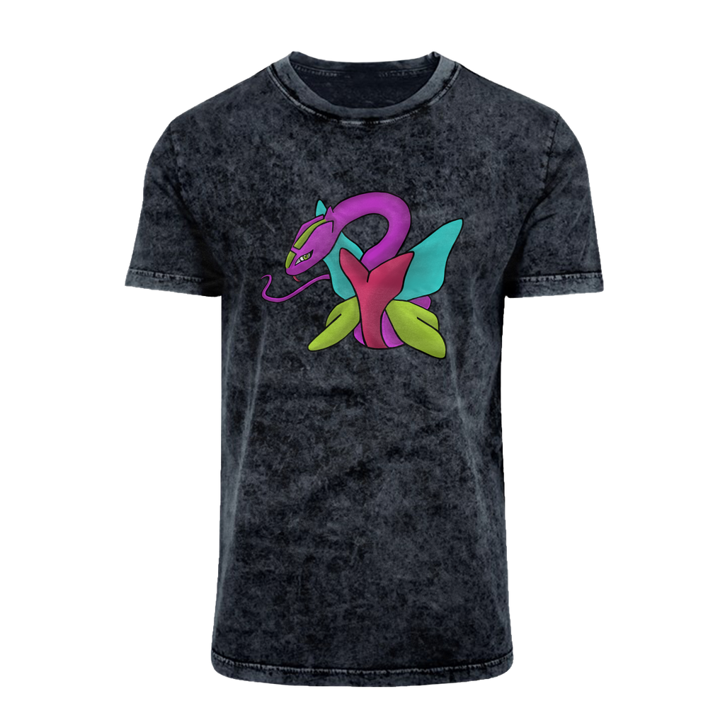 Rengitsu Acid Washed T-Shirt featuring a classic cut, crew neck, and unique batik-style acid wash finish.