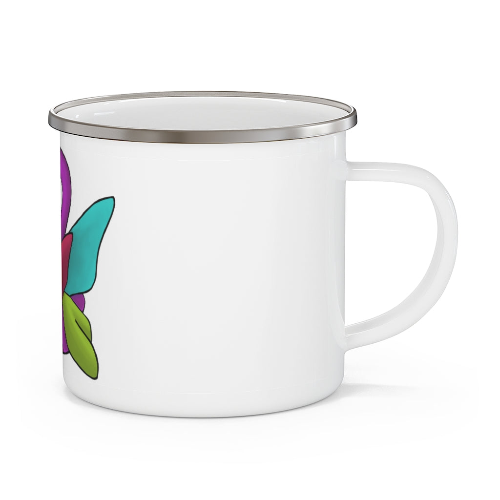 Rengitsu Enamel Camping Mug with a stylish design, featuring a C-handle and rounded corners, perfect for outdoor adventures.