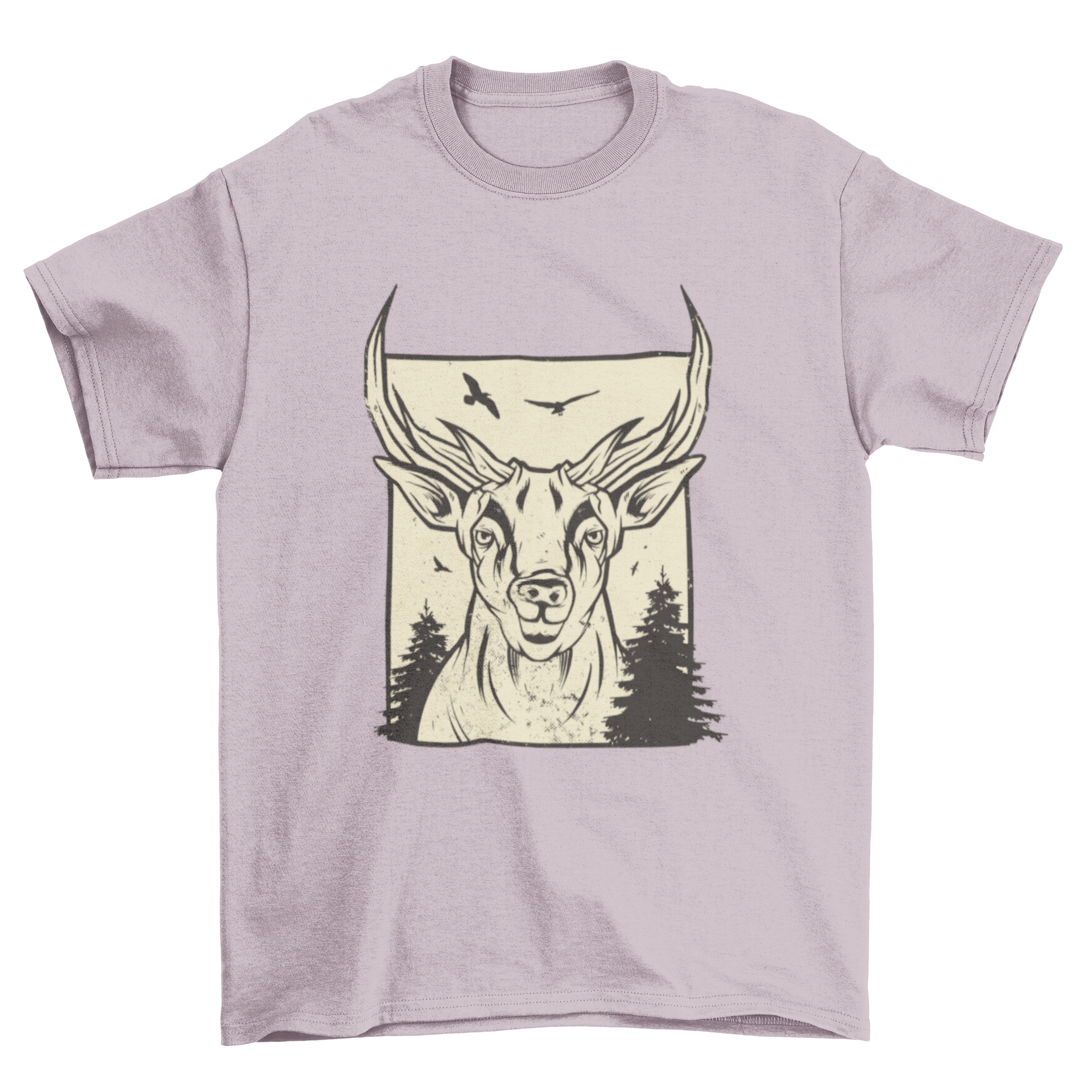 REQUEST Deer animal t-shirt featuring a vintage deer design on a soft fabric.