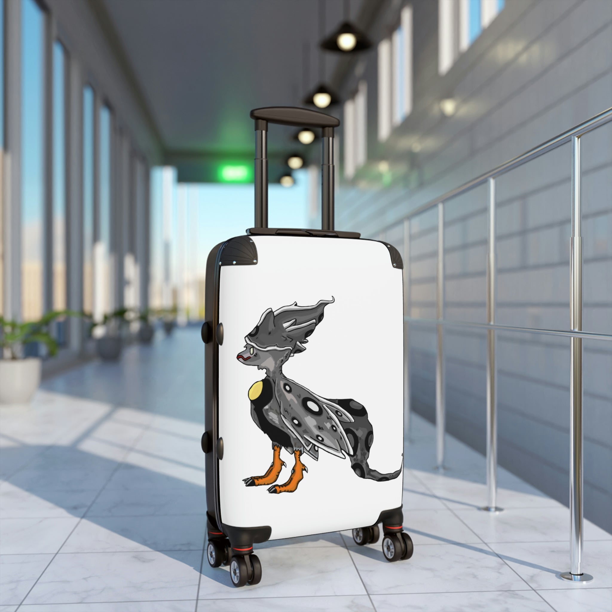 Rerann Cabin Suitcase featuring a personalized design, lightweight polycarbonate shell, and adjustable handle, ideal for stylish travel.