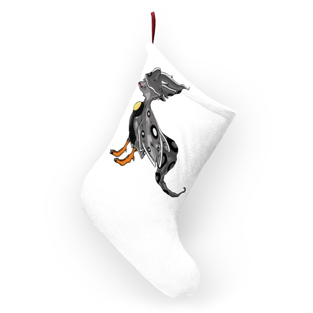 Rerann Christmas Stockings hanging by a fireplace, featuring custom prints and a festive design.