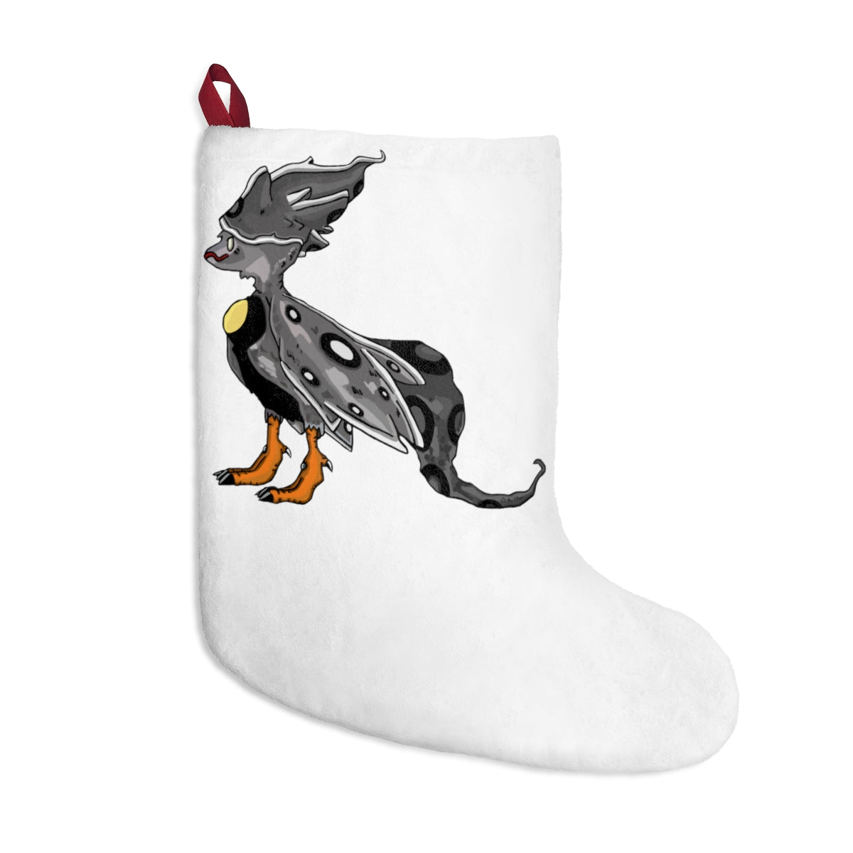 Rerann Christmas Stockings hanging by a fireplace, featuring custom prints and a festive design.