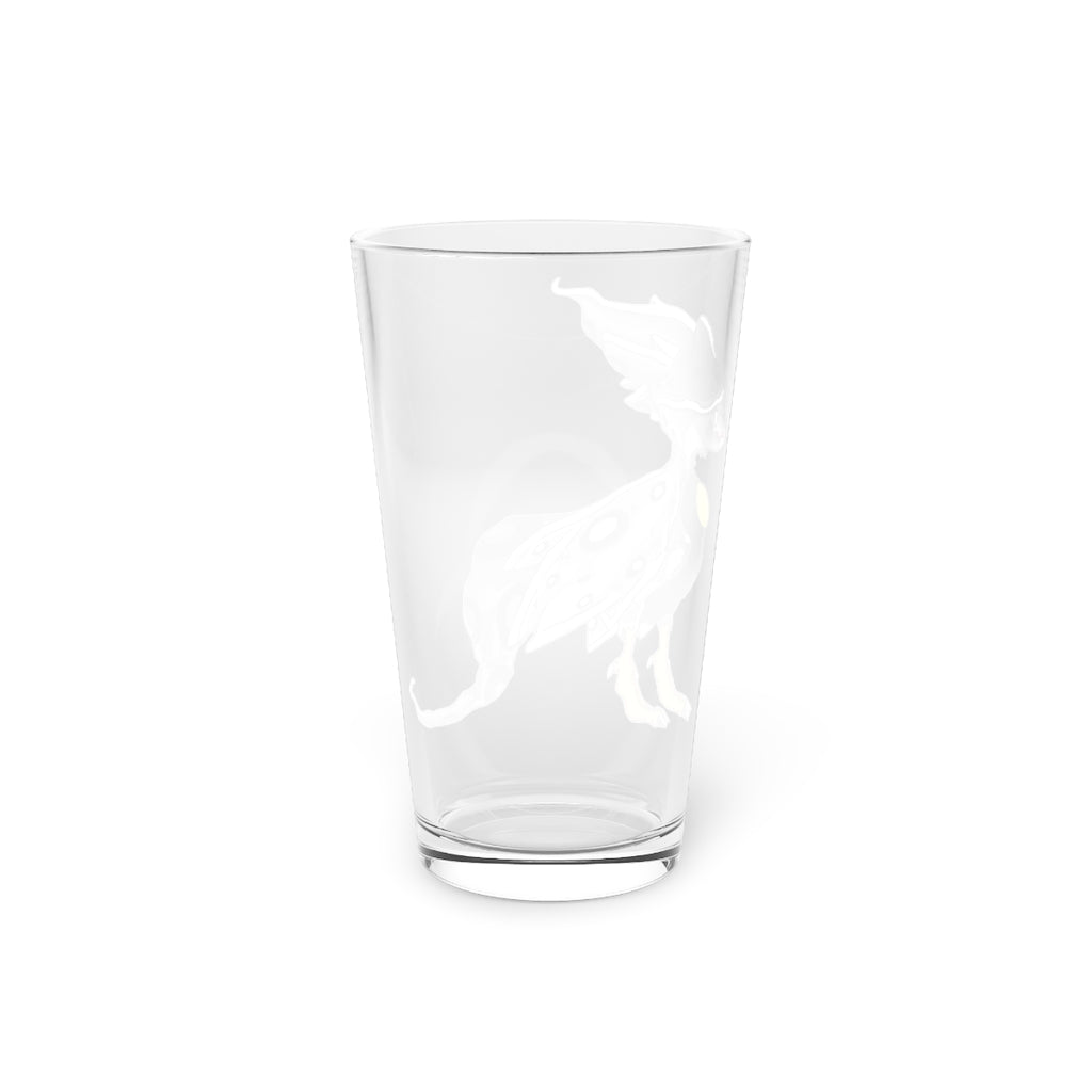 Rerann Pint Glass, 16oz, clear glass with custom printed design, perfect for beverages.