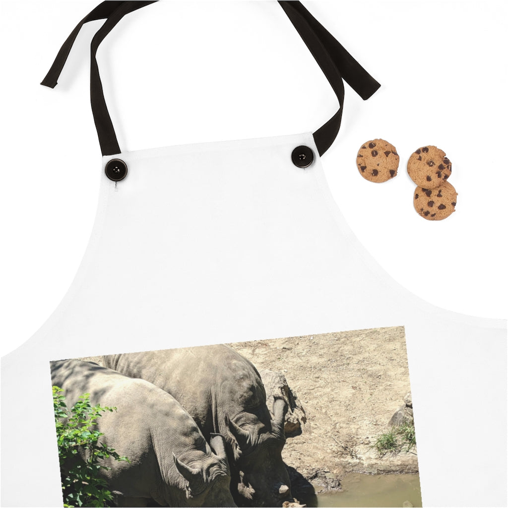 Rhino Apron in stylish design with black detachable twill straps, perfect for cooking and grilling.