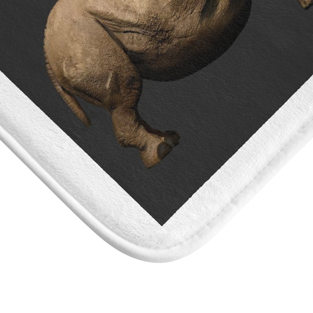 Rhino Bath Mat featuring stylish design and anti-slip backing, made from soft microfiber material.