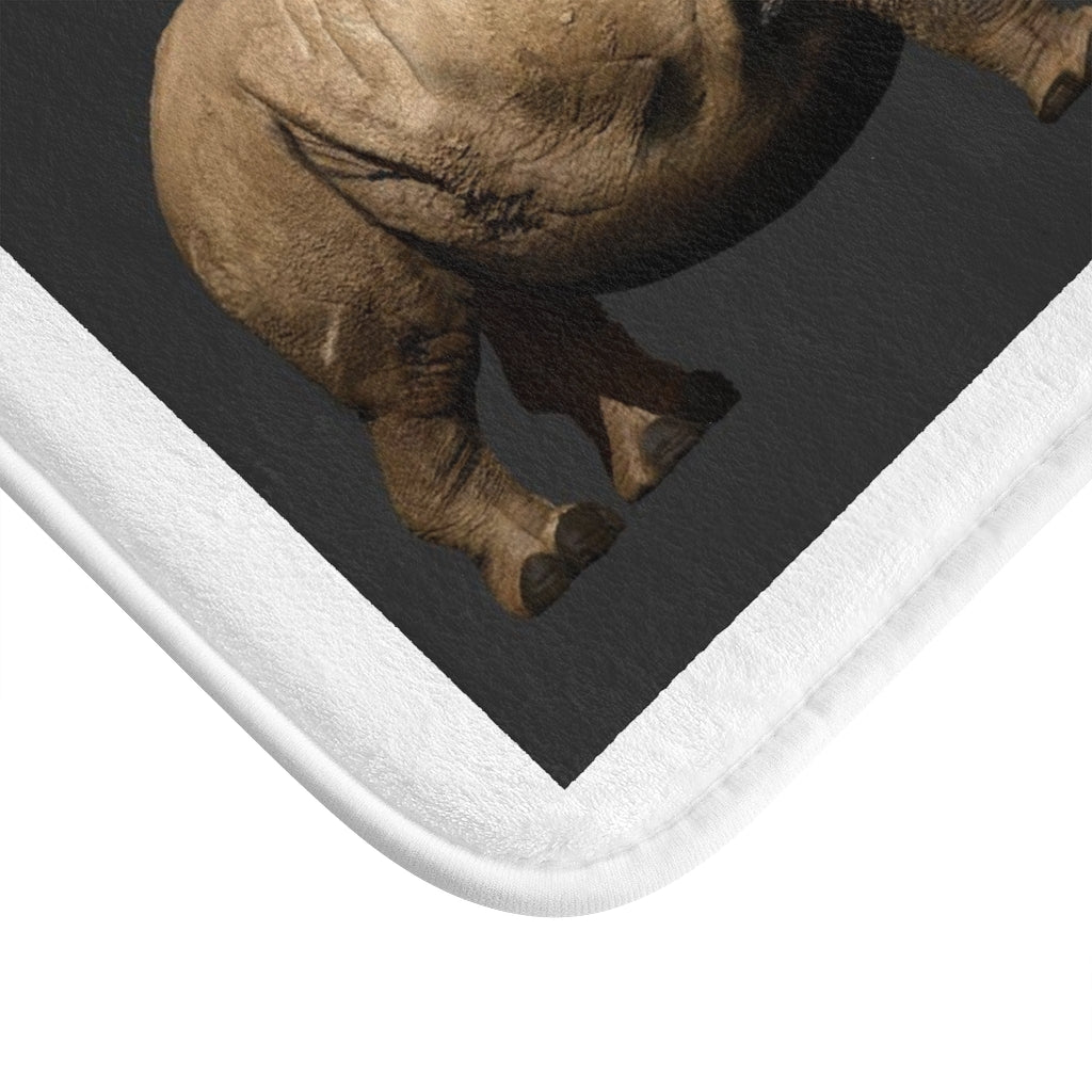 Rhino Bath Mat with anti-slip backing, stylish design, and soft microfiber material.