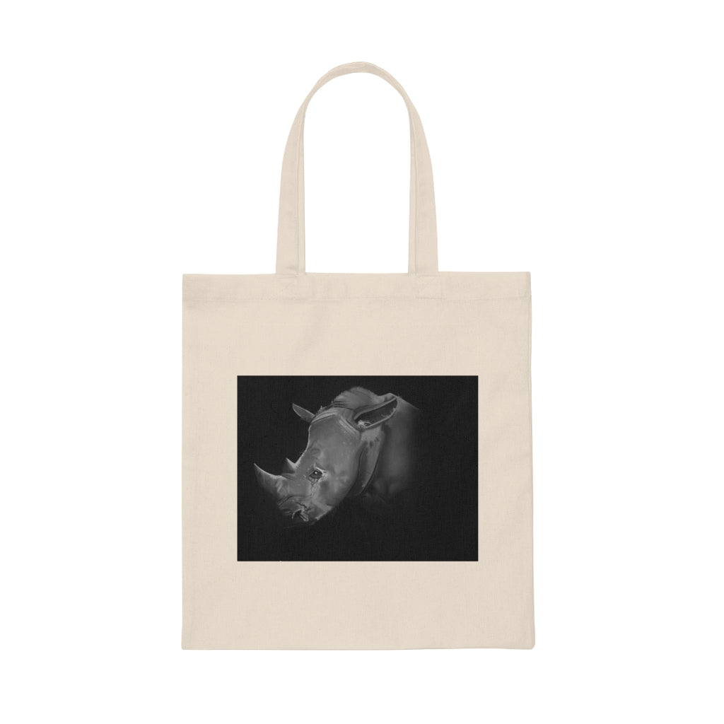 Rhino Canvas Tote Bag made of 100% cotton sheeting, featuring reinforced handles and a spacious design for personalized use.