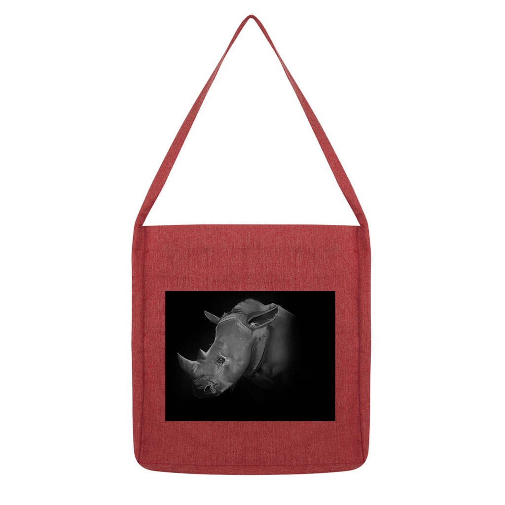 Rhino Classic Tote Bag made from recycled materials, featuring a durable woven twill design in various colors.