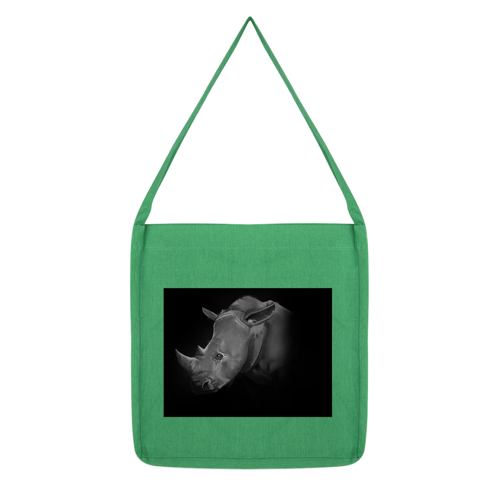 Rhino Classic Tote Bag made from recycled materials, featuring a durable woven twill design in various colors.