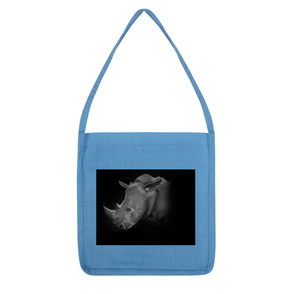 Rhino Classic Tote Bag made from recycled materials, featuring a durable woven twill design in various colors.