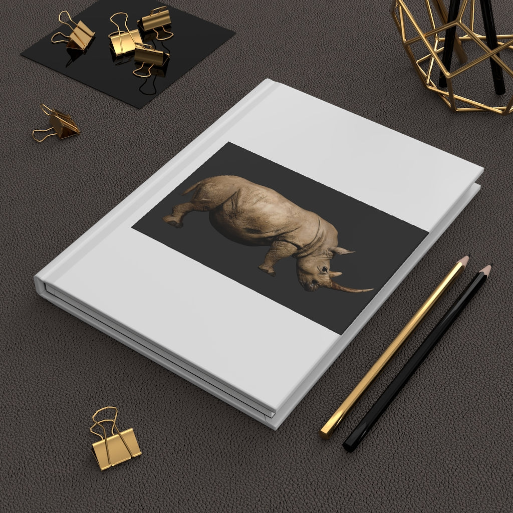 Rhino Hardcover Journal Matte with customizable cover and lined pages, showcasing a sleek design.