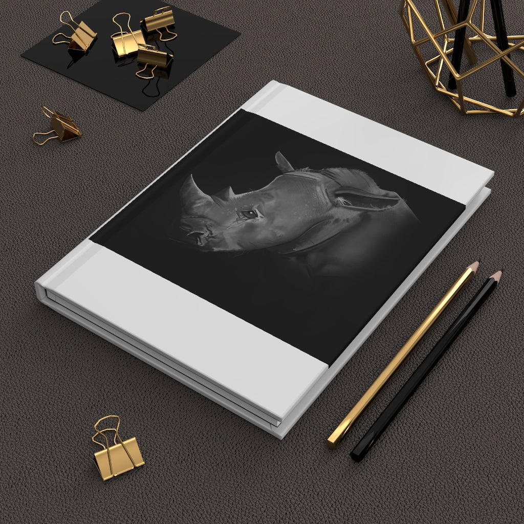 Rhino Hardcover Journal Matte with customizable cover and lined pages, showcasing its elegant design and sturdy construction.