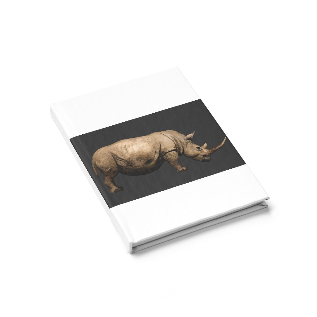 Rhino Journal - Ruled Line with hardcover and vibrant wraparound print, showcasing its durable design and ruled pages.