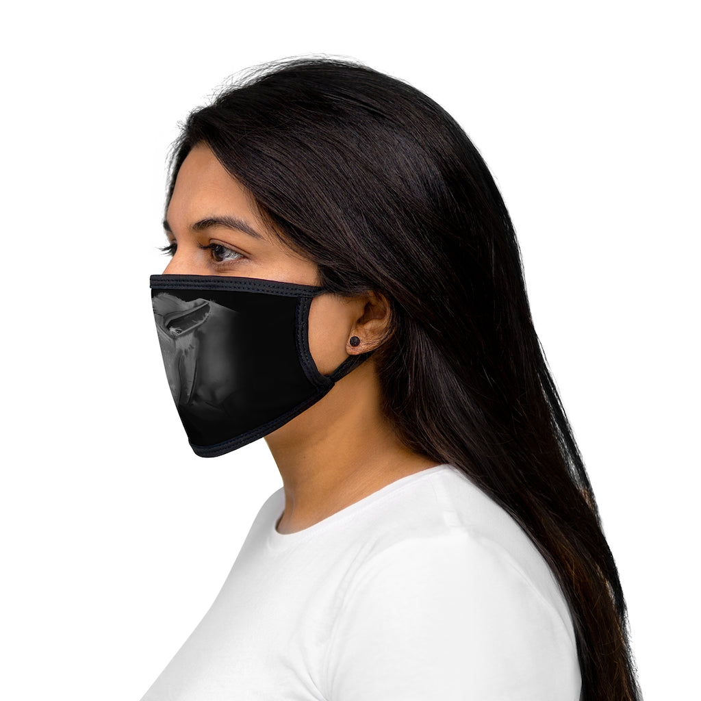 Rhino Mixed-Fabric Face Mask featuring a black outer edge and earloops, made from polyester and cotton for comfort and style.