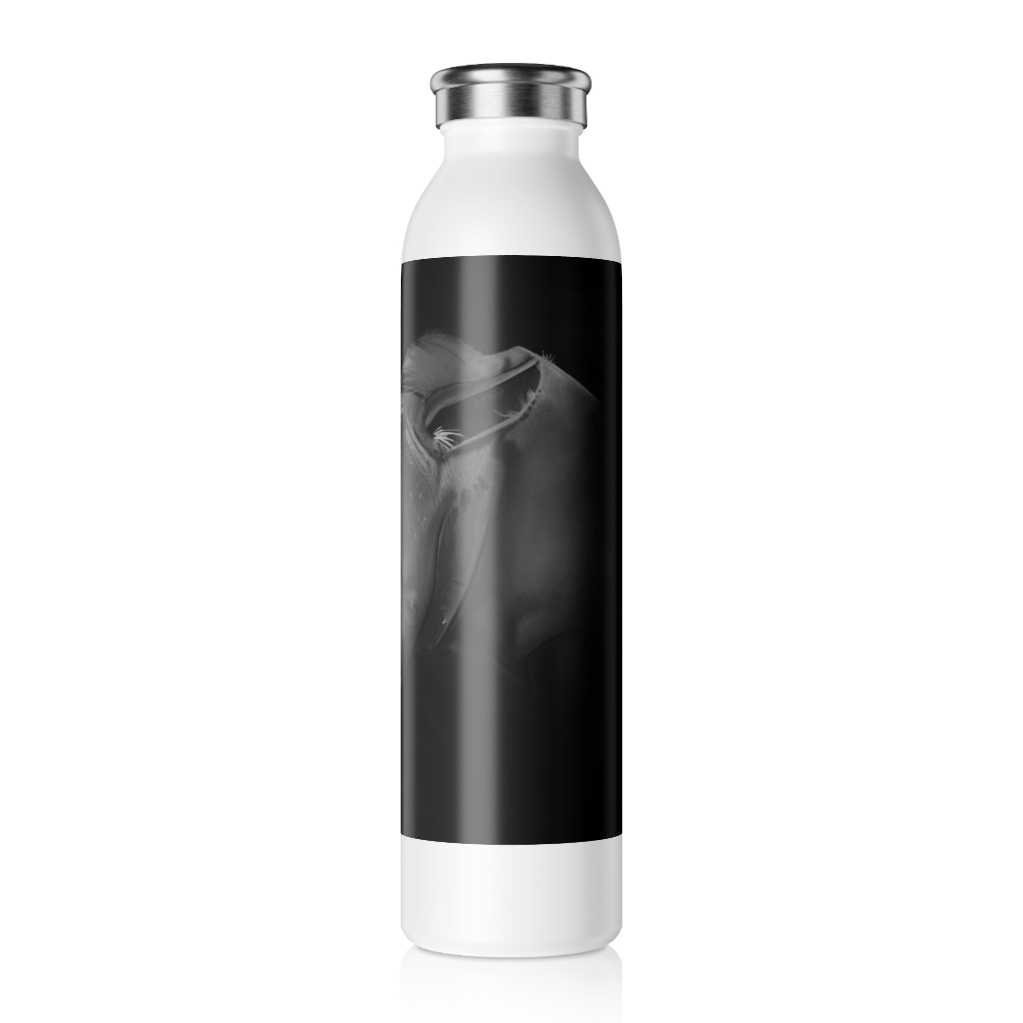 Rhino Slim Water Bottle in matte finish with stylish lid and glossy print design.