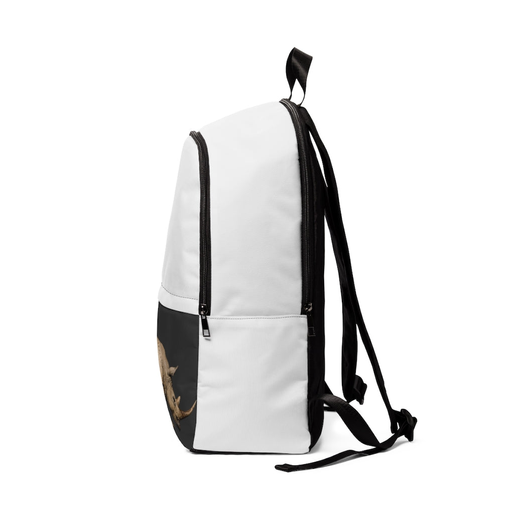 Rhino Unisex Fabric Backpack in vibrant colors, showcasing adjustable straps and padded back panel, ideal for school and travel.